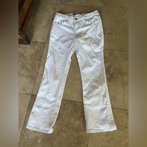 Rock & Republic ladies white jeans with silver embezzlement exc Cond SIZE 8 - Picture 8 of 15